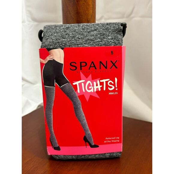 NWT Spanx Patterned Leg Tights Grey Size B - Picture 1 of 8